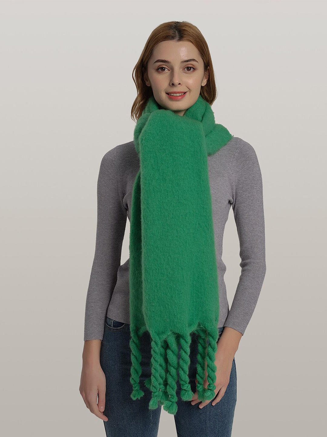 

JC Collection Tasselled Border Scarves, Green