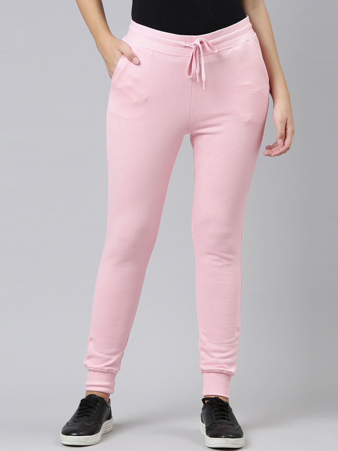 

TWIN BIRDS Women Regular Fit Pure Cotton Joggers, Pink