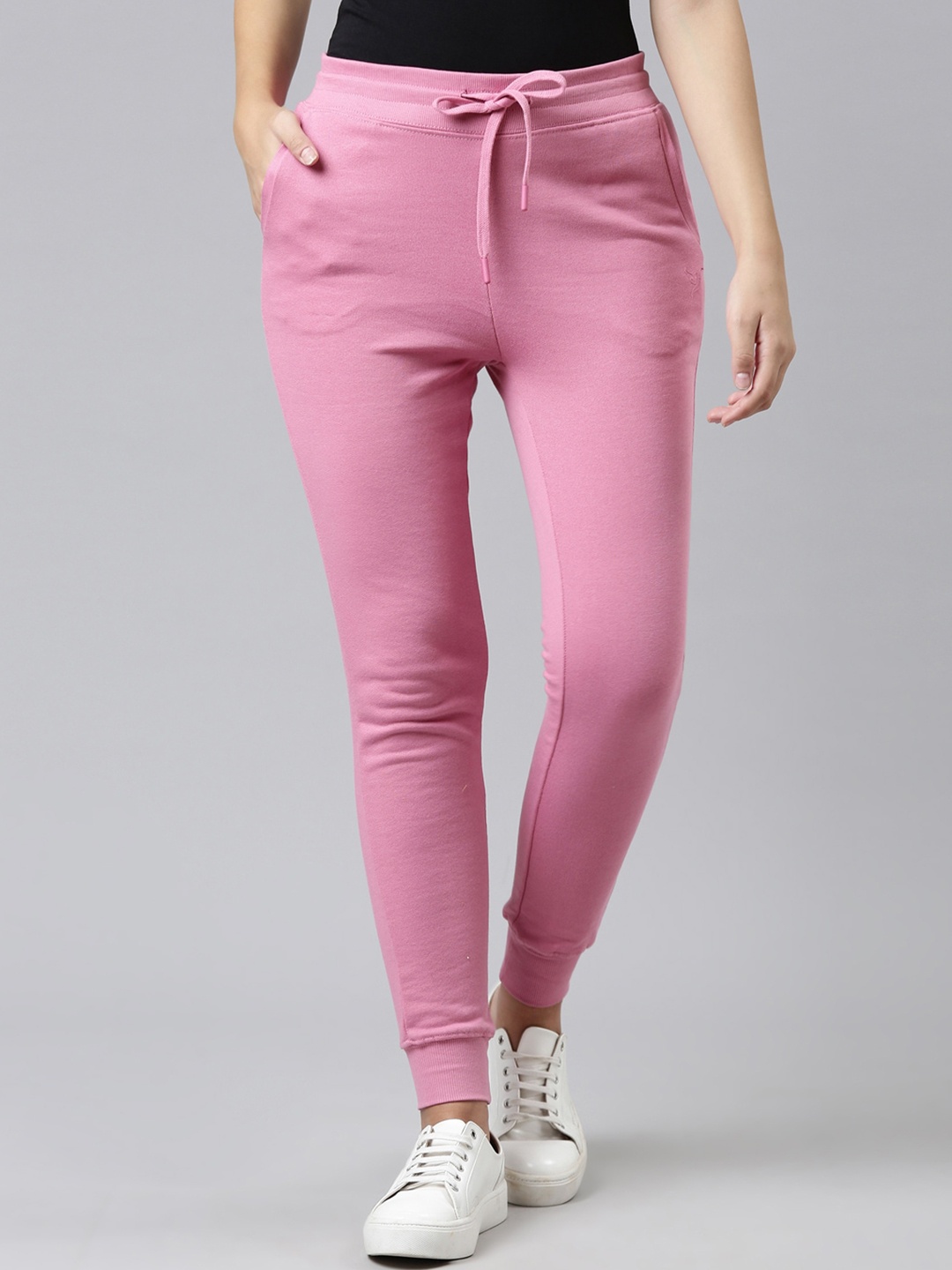 

TWIN BIRDS Women Regular Fit Pure Cotton Joggers, Pink