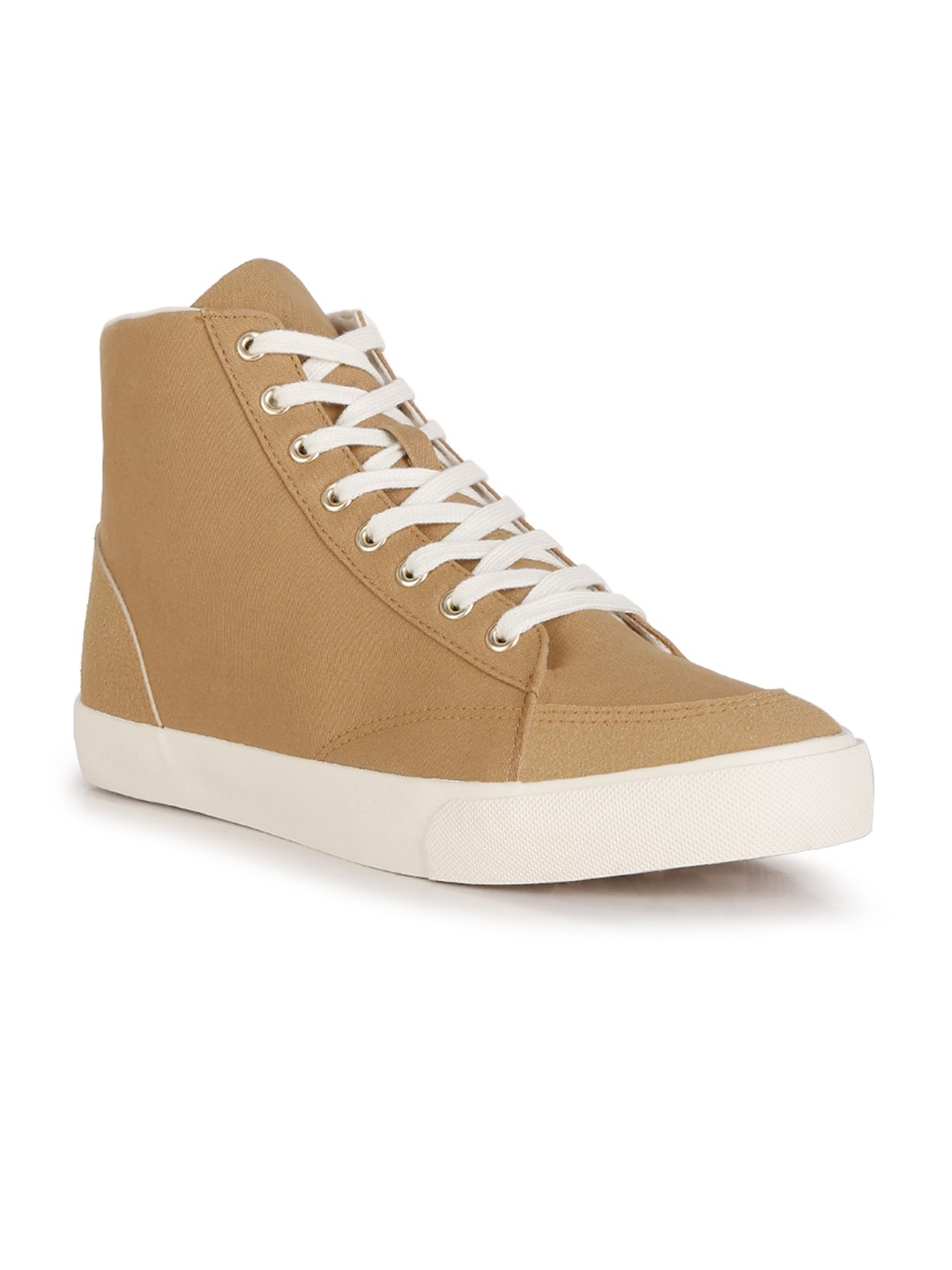 

London Rag Men Mid Top Textile Comfort Insole Sneakers, Beige