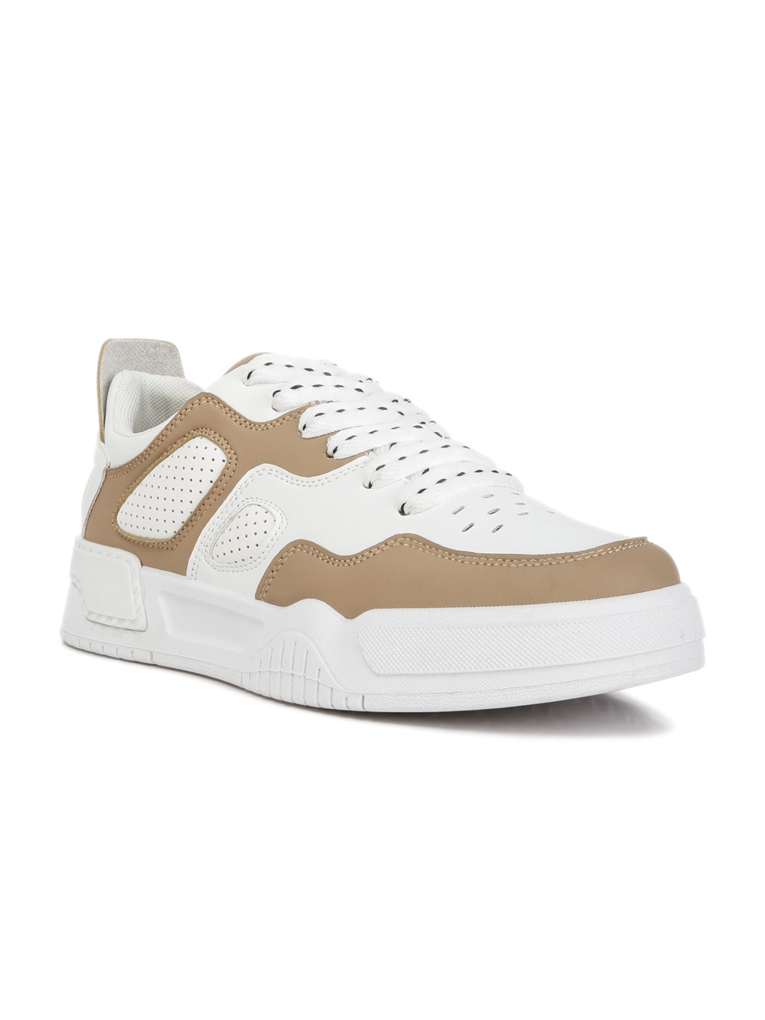 

London Rag Men Beige Colourblocked Lace-Up Sneakers