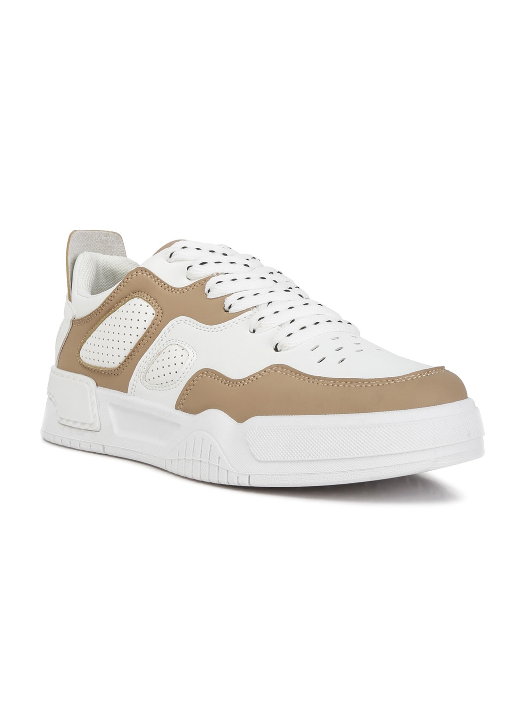 

London Rag Men Colourblocked Lace-Up Sneakers, White