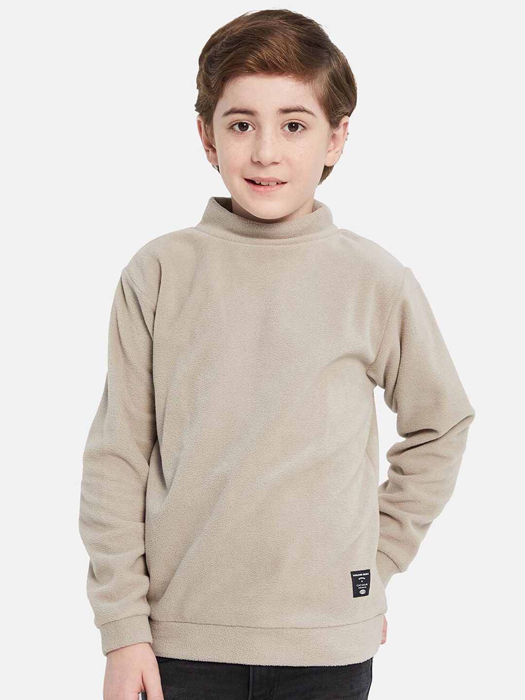 

Octave Boys Turtle Neck Long Sleeves Fleece Pullover, Beige