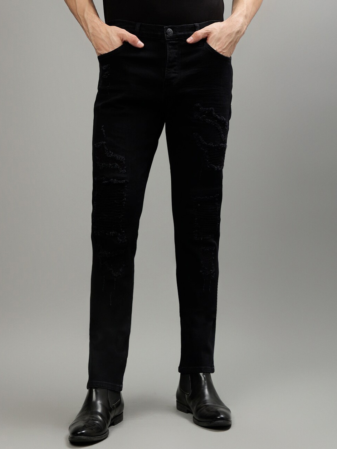

True Religion Men SN Rocco Straight Fit Clean Look Stretchable Jeans, Black