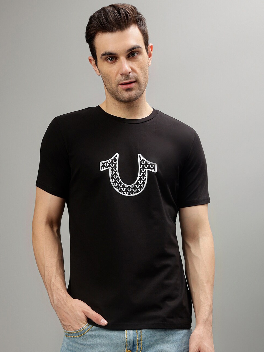 

True Religion Graphic Printed Round Neck T-shirt, Black