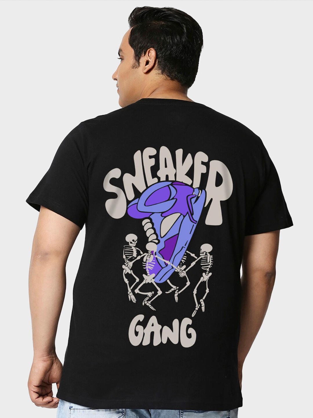 

Bewakoof Plus Graphic Printed Cotton T-Shirt, Black