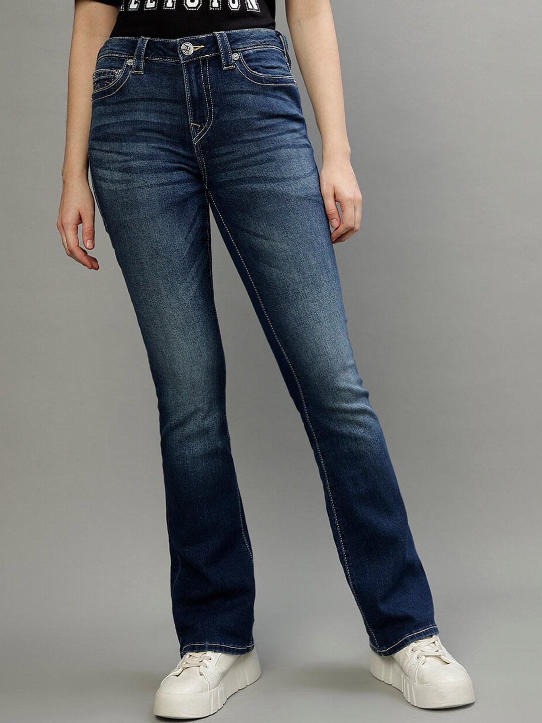 

True Religion Women Sn Becca Bootcut Fit Blue Mid Rise Jeans