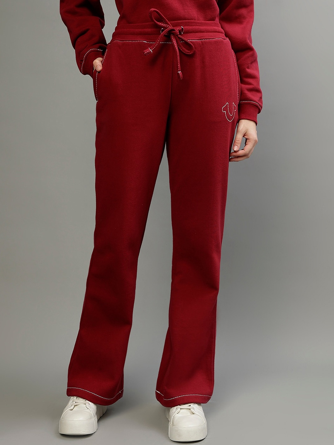 

True Religion Women Mid-Rise Track Pants, Red