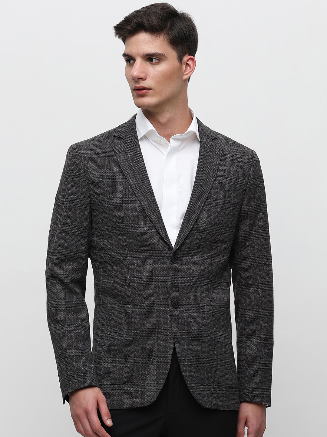

SELECTED Self-Design Single-Breasted Slim-Fit Formal Blazer, Grey