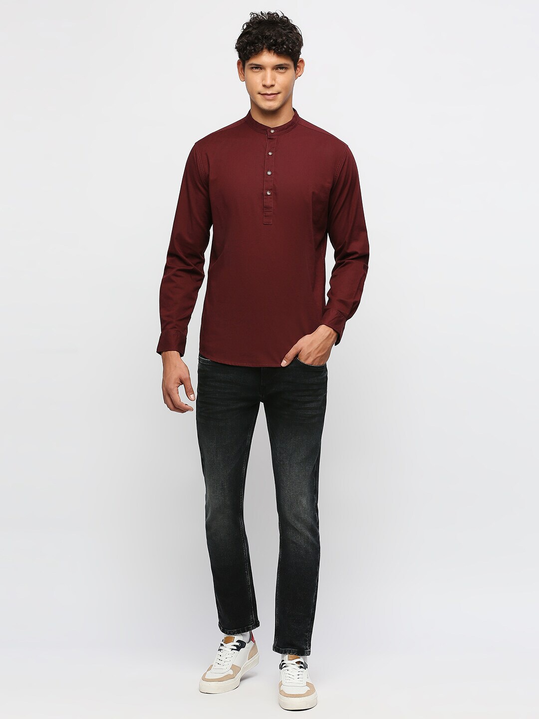

Pepe Jeans Mandarin Collar Long Sleeves Casual Shirt, Burgundy