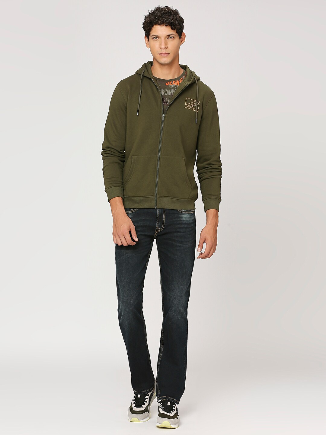 

Pepe Jeans Hooded Long Sleeves Front-Open Sweatshirt, Olive