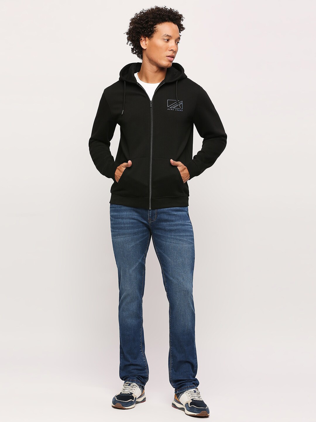

Pepe Jeans Hooded Long Sleeves Front-Open Sweatshirt, Black
