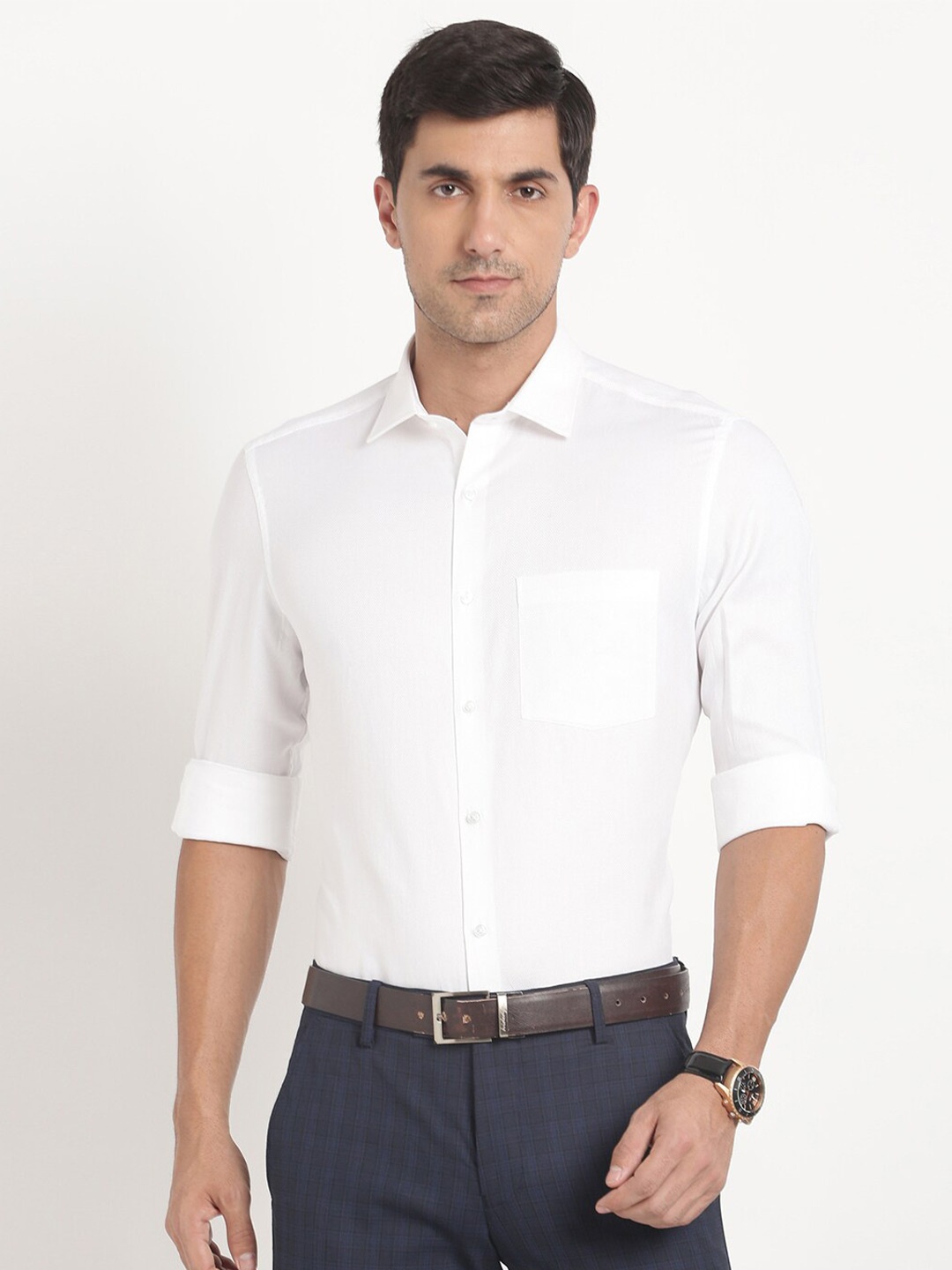 

Turtle Modern Slim Fit Pure Cotton Formal Shirt, White