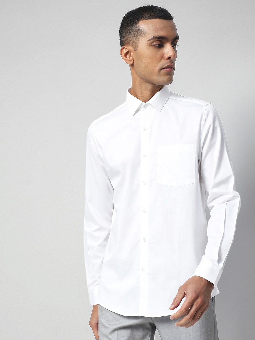 

Turtle Modern Slim Fit Pure Cotton Formal Shirt, White