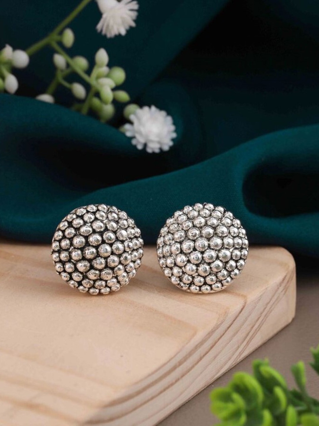 

ATIBELLE Silver-Plated Contemporary Studs Earrings