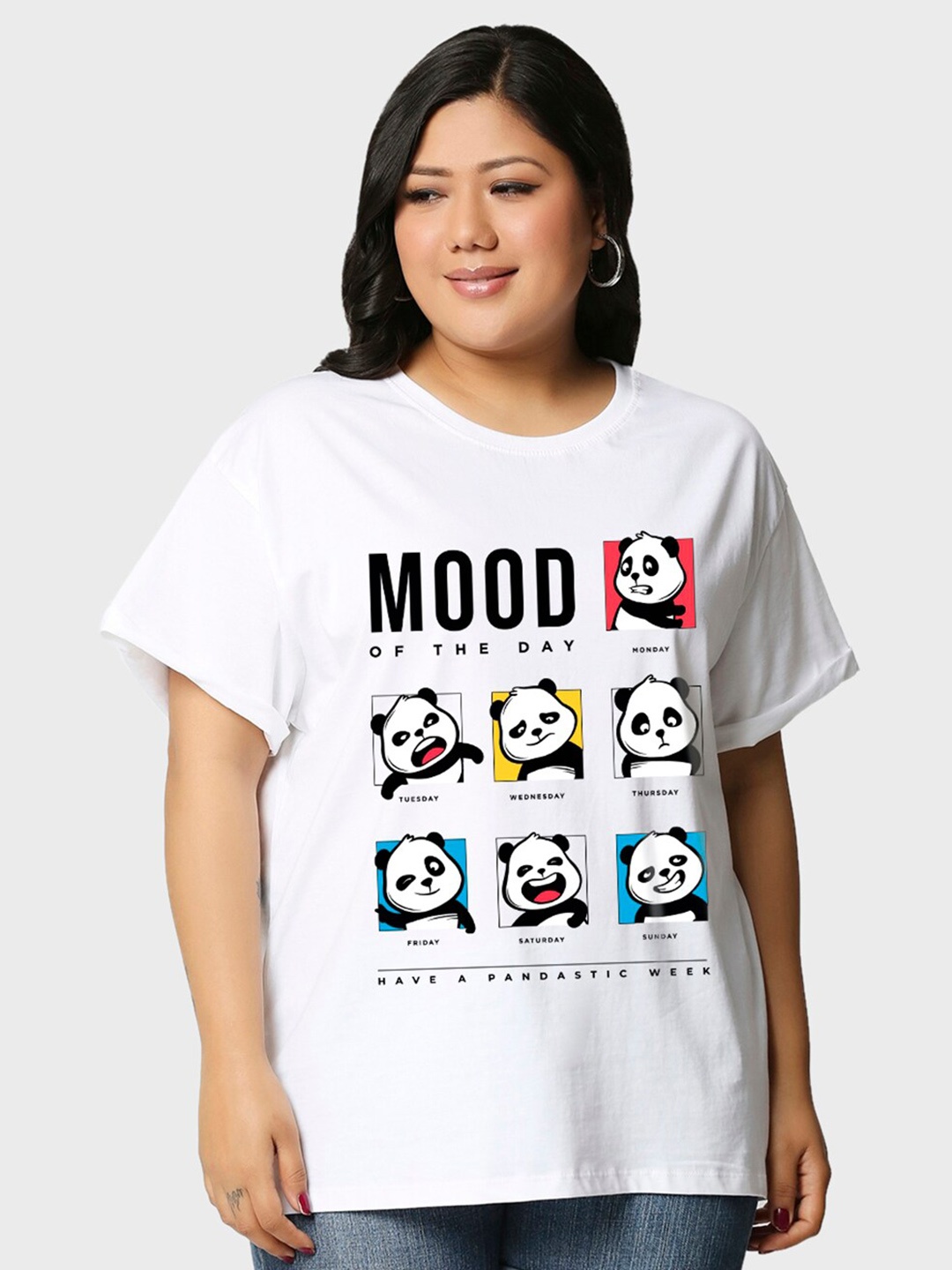 

Bewakoof Plus Kung Fu Panda Printed Relaxed Fit Cotton T-shirt, White