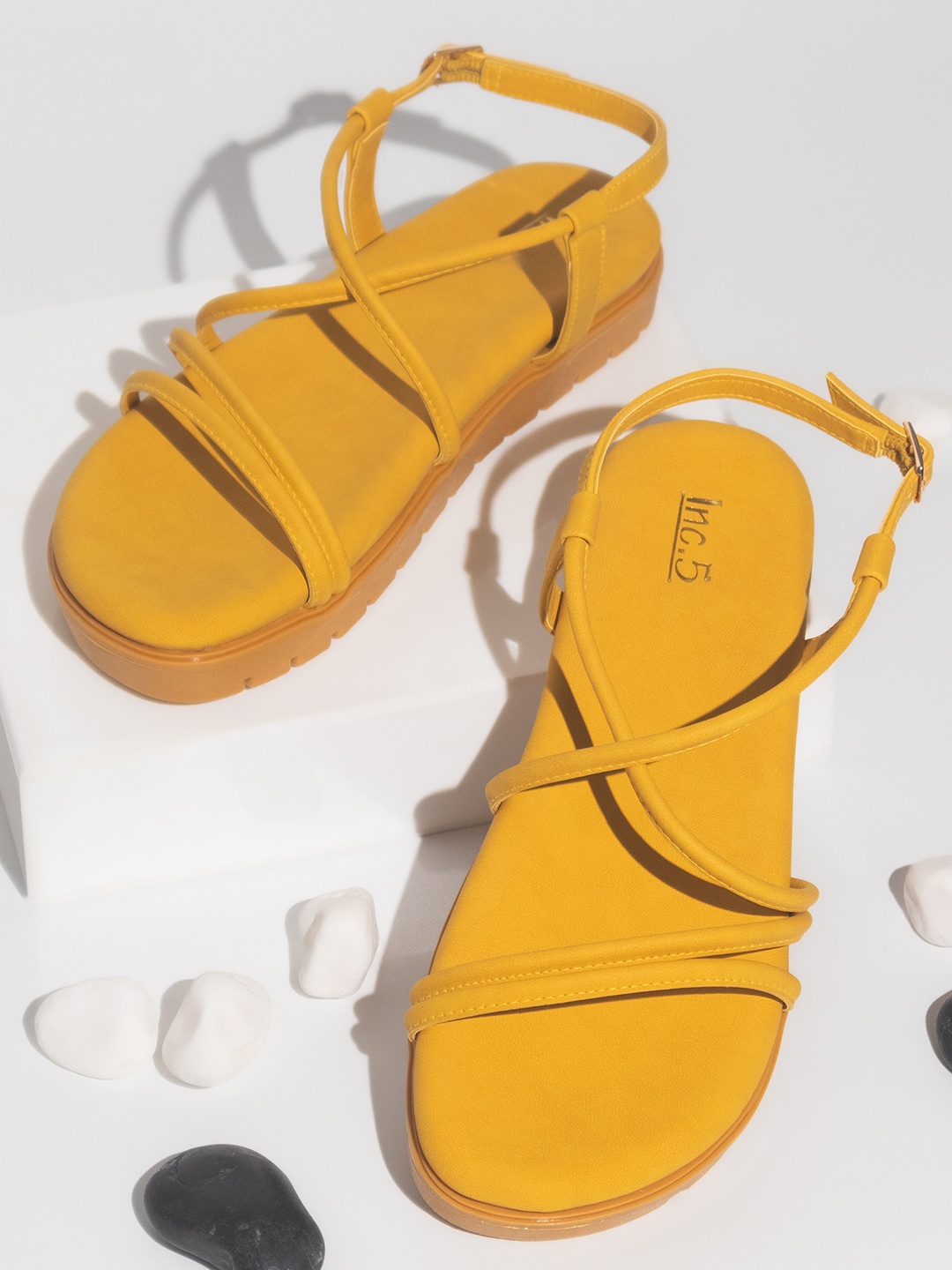 

Inc 5 Open Toe Flatform Heels, Yellow