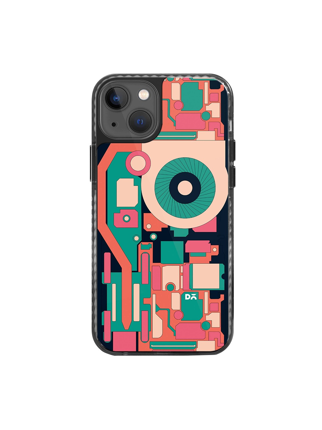 

DailyObjects Abstract Printed Impact Resistant iPhone 14 Back Case, Black