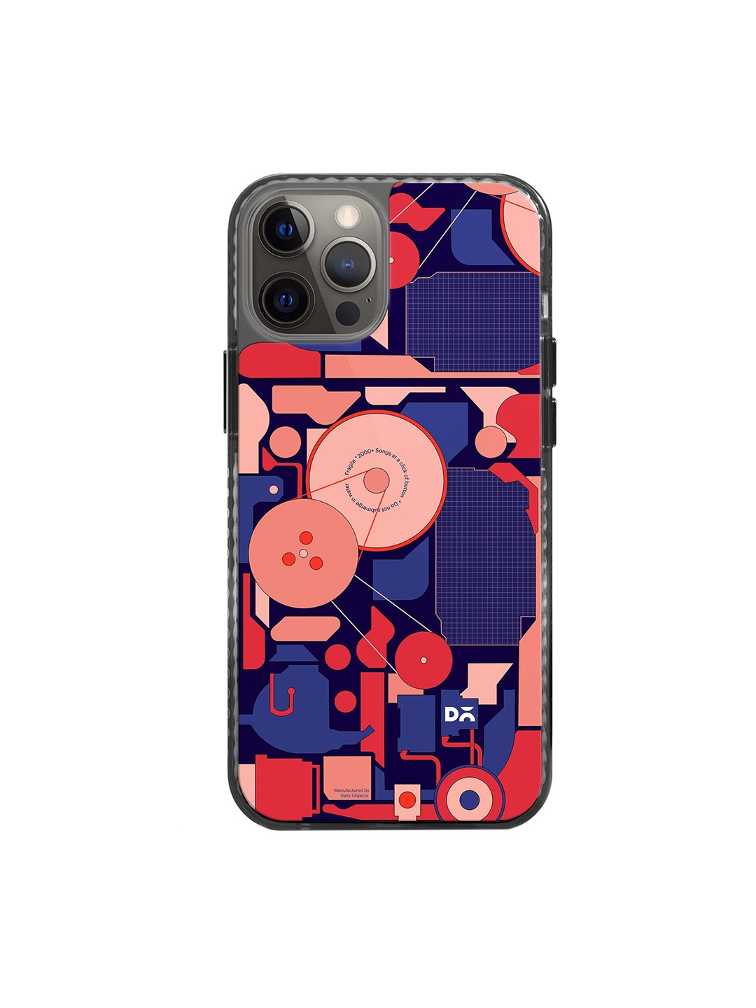 

DailyObjects Geometric Printed Stride 2.0 Impact Resistant iPhone 12 Pro Max Back Case, Navy blue