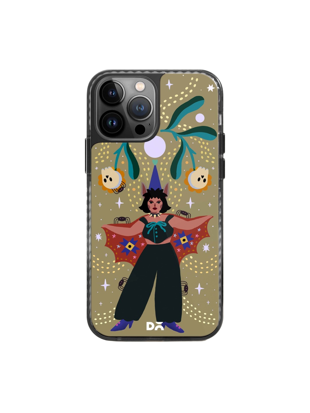 

DailyObjects Printed Impact Resistant iPhone 14 Pro Phone Back Cover, Black