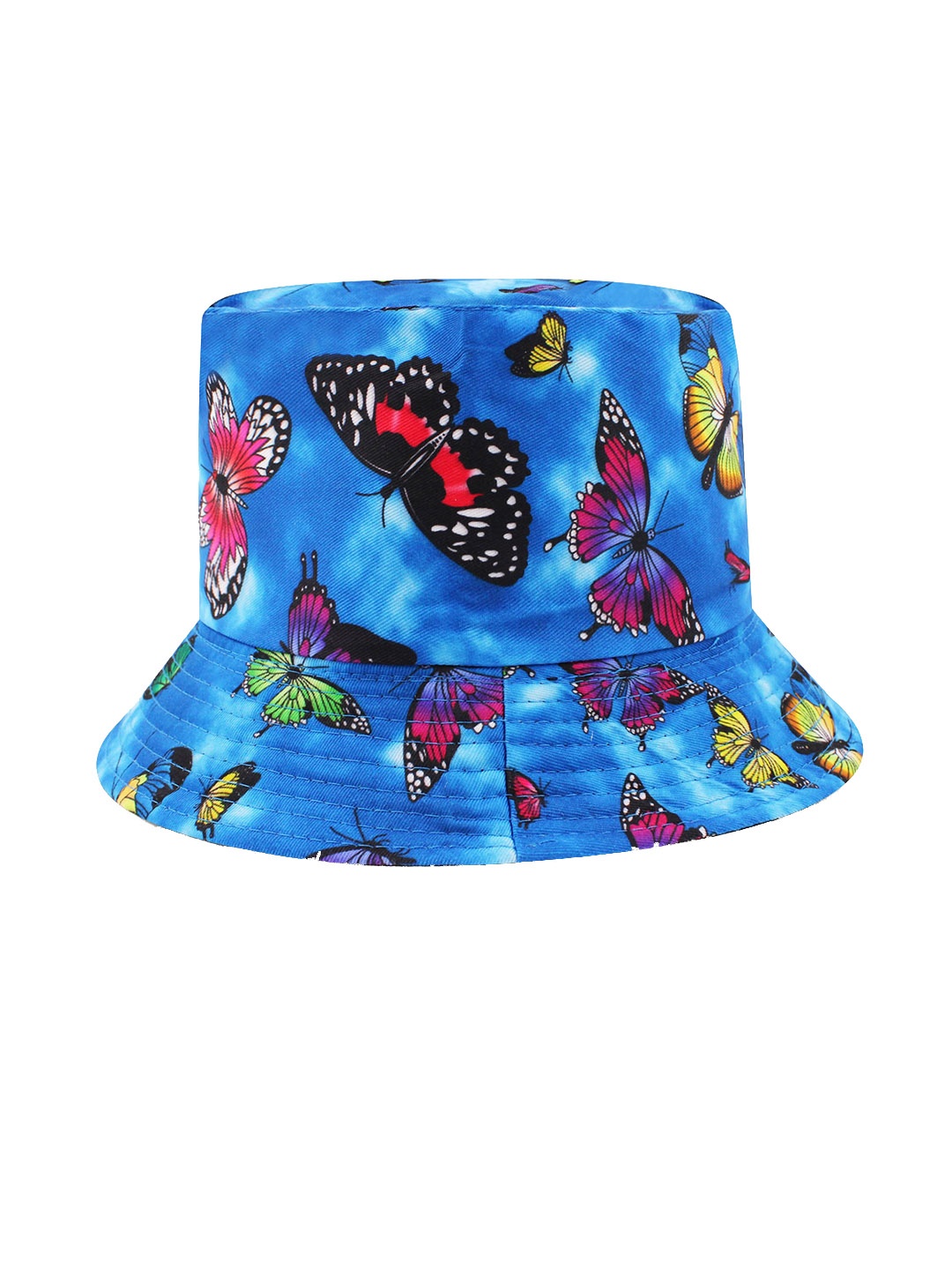 

JENNA Unisex Butterfly Printed Reversible Bucket Hat, Blue