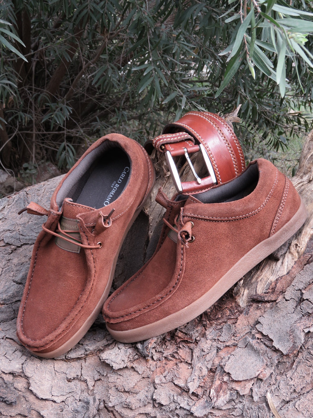 

CARLO ROMANO Men Lightweight Suede Sneakers, Tan