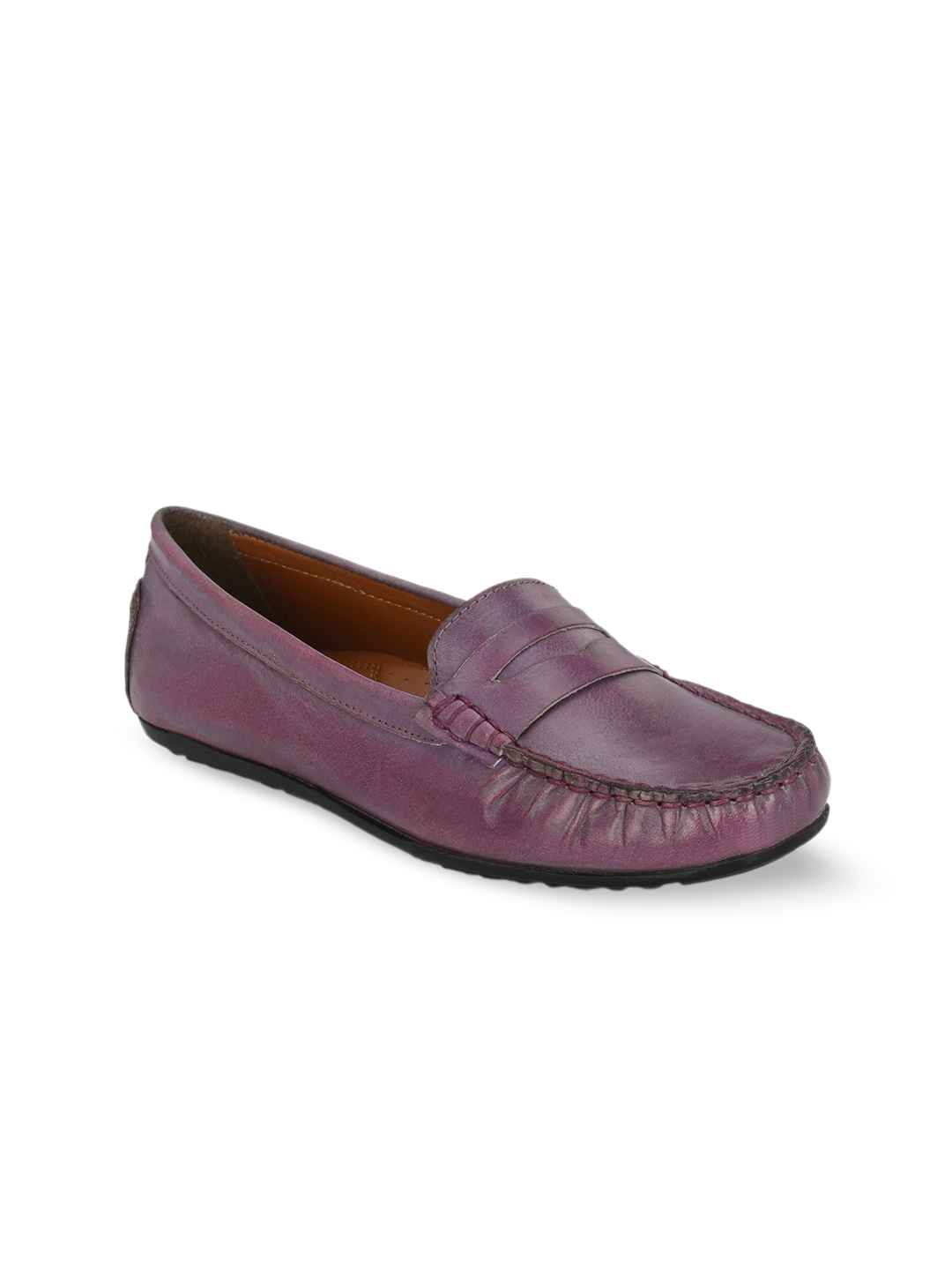 

CARLO ROMANO Women Lightweight Leather Penny loafers, Purple