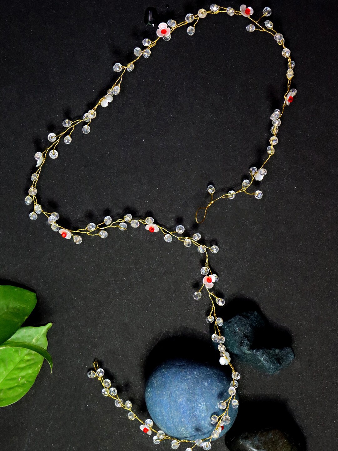 

VAGHBHATT Beaded Hair Accessory Set, Silver