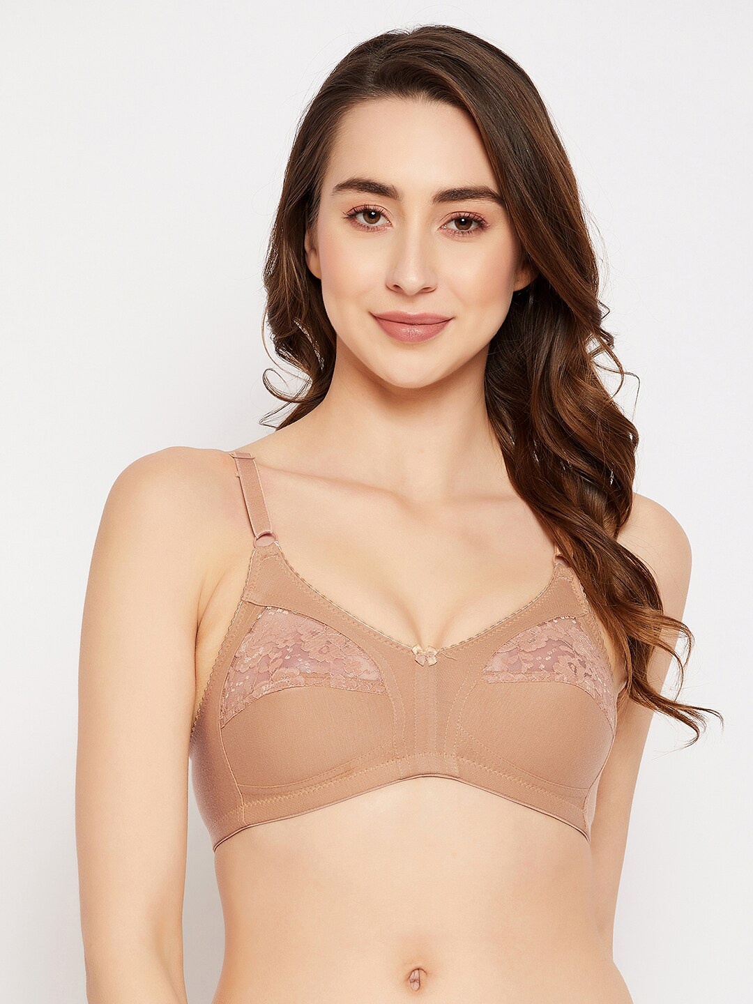 

Clovia Beige Full Coverage Non-Padded Cotton Everyday Bra With All Day Comfort