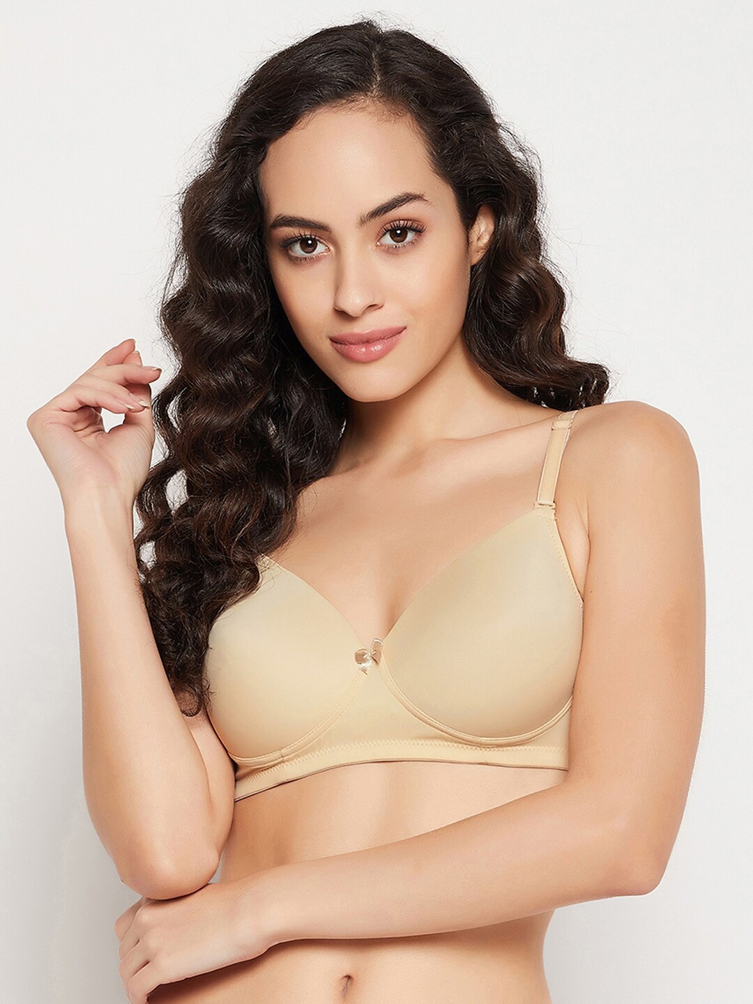 

Clovia Lightly Padded Full Coverage All Day Comfort Seamless T-shirt Bra, Beige