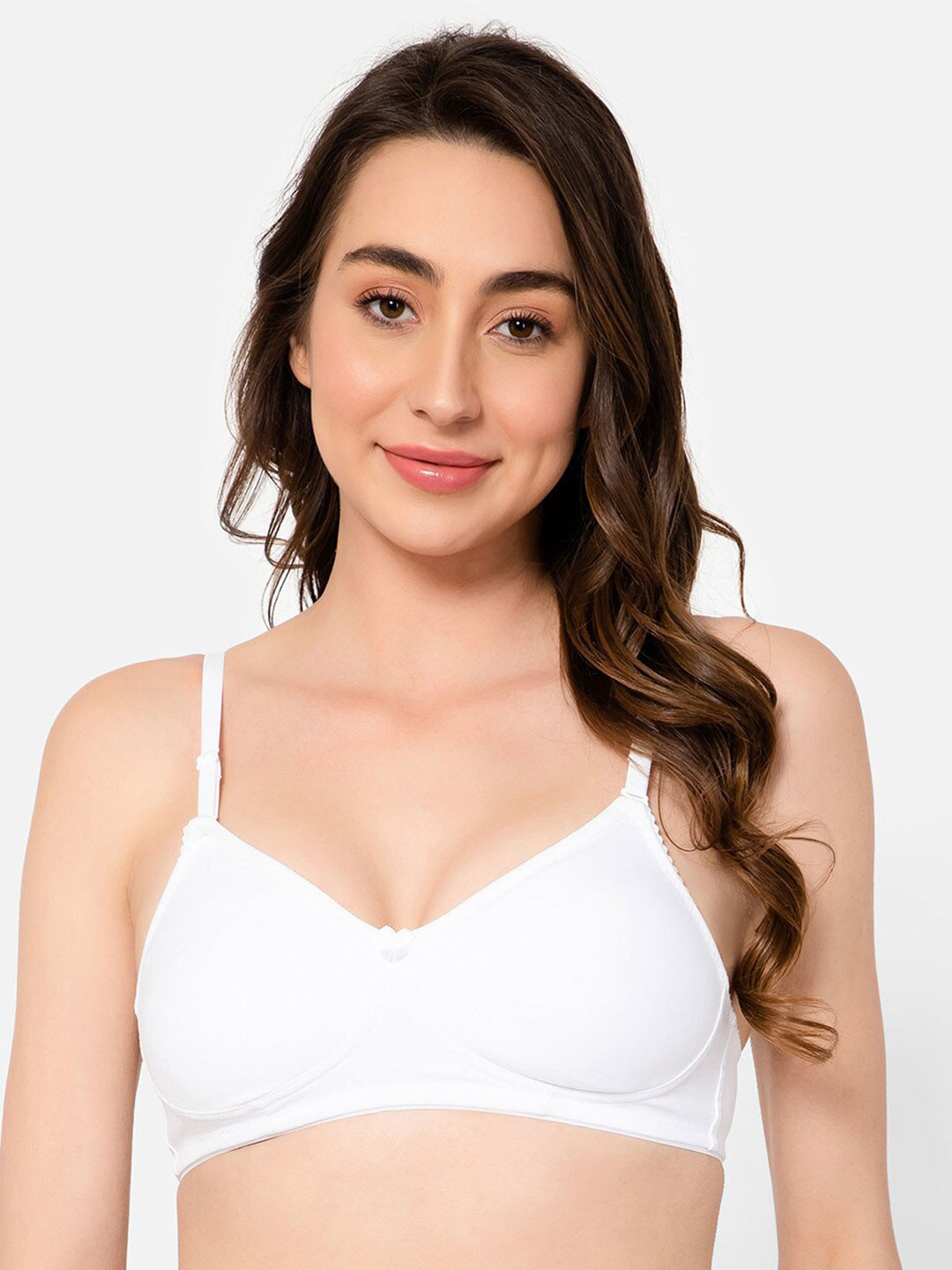 

Clovia Non-Wired Full Coverage Non-Padded Cotton T-shirt Bra With All Day Comfort, White