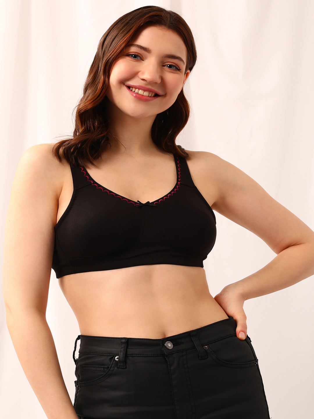 

Clovia Black Full Coverage Non Padded All Day Comfort Cotton Everyday Bra
