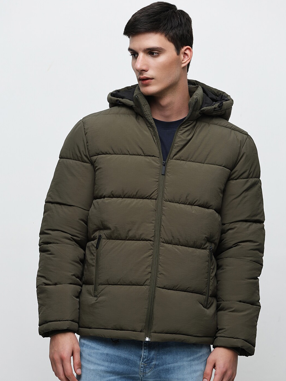 

SELECTED Hooded Puffer Jacket, Olive