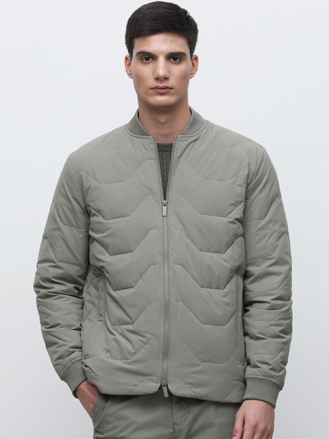 

SELECTED Stand Collar Puffer Jacket, Green