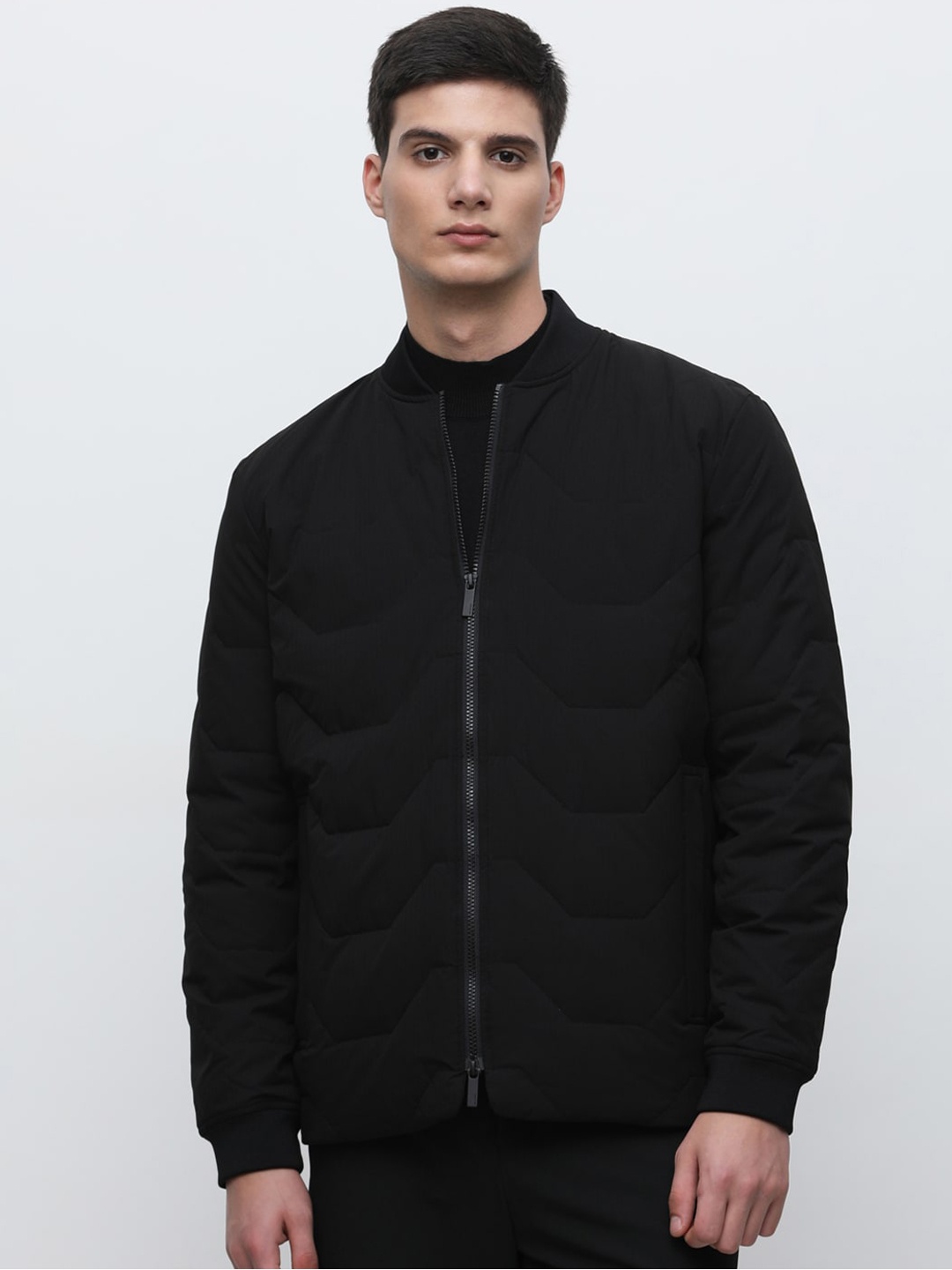 

SELECTED Stand Collar Puffer Jacket, Black