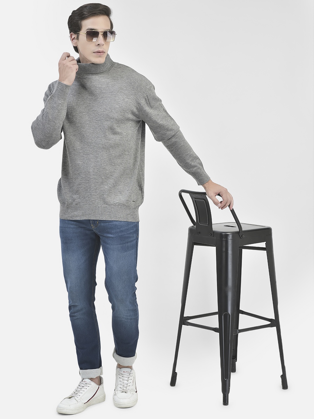 

Crimsoune Club Turtle Neck Sweater, Grey