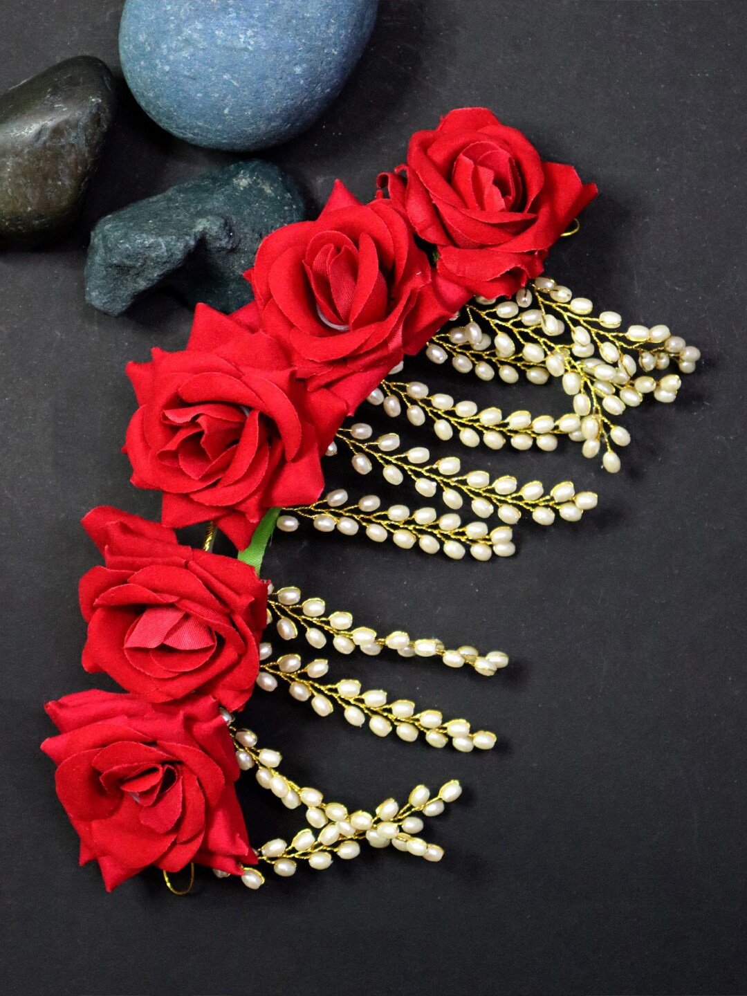 

FIMBUL Floral Embellished Hairband, Red