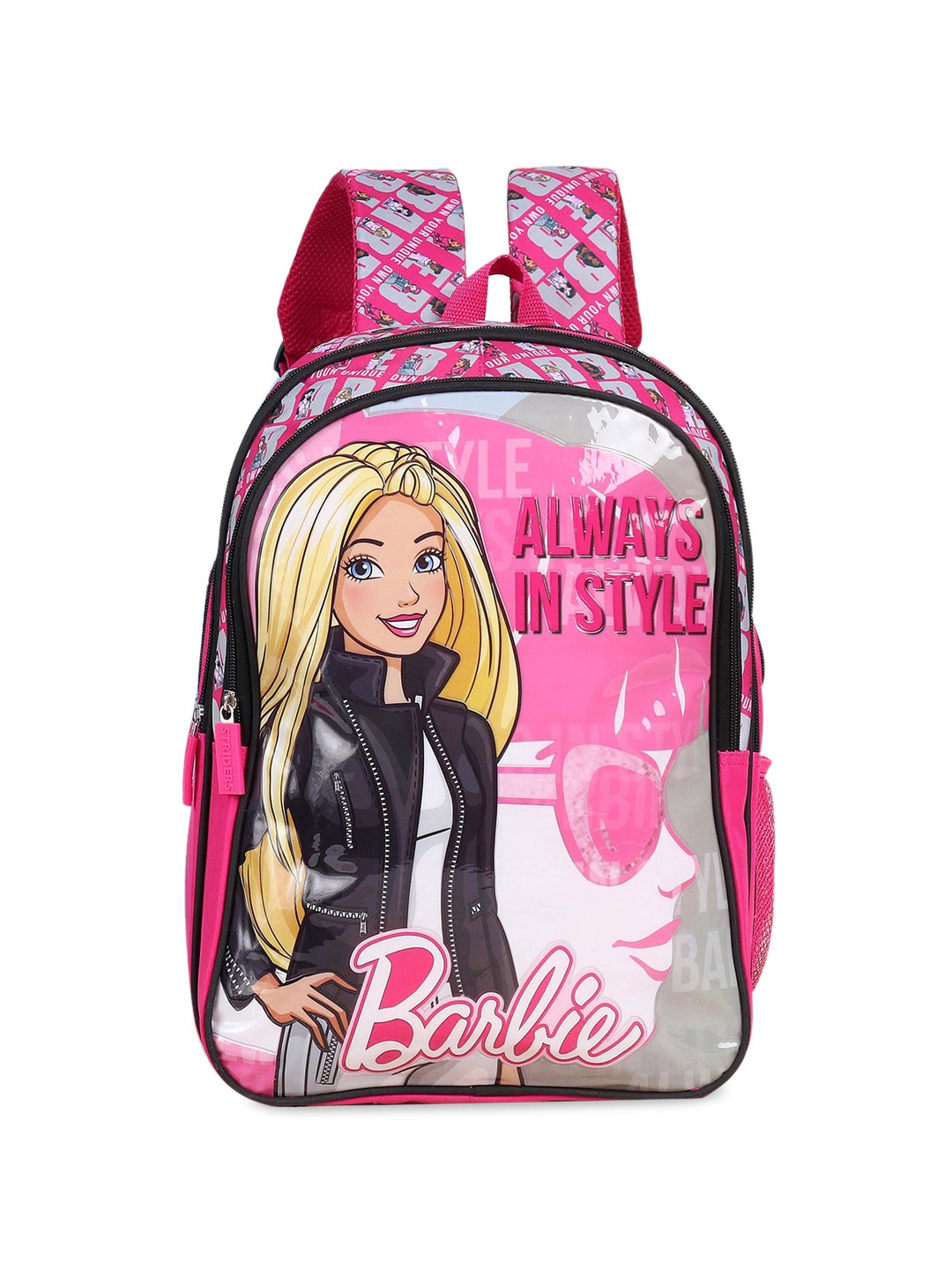 

Barbie Kids Graphic Printed Compression Straps Water Resistance Backpack, Pink