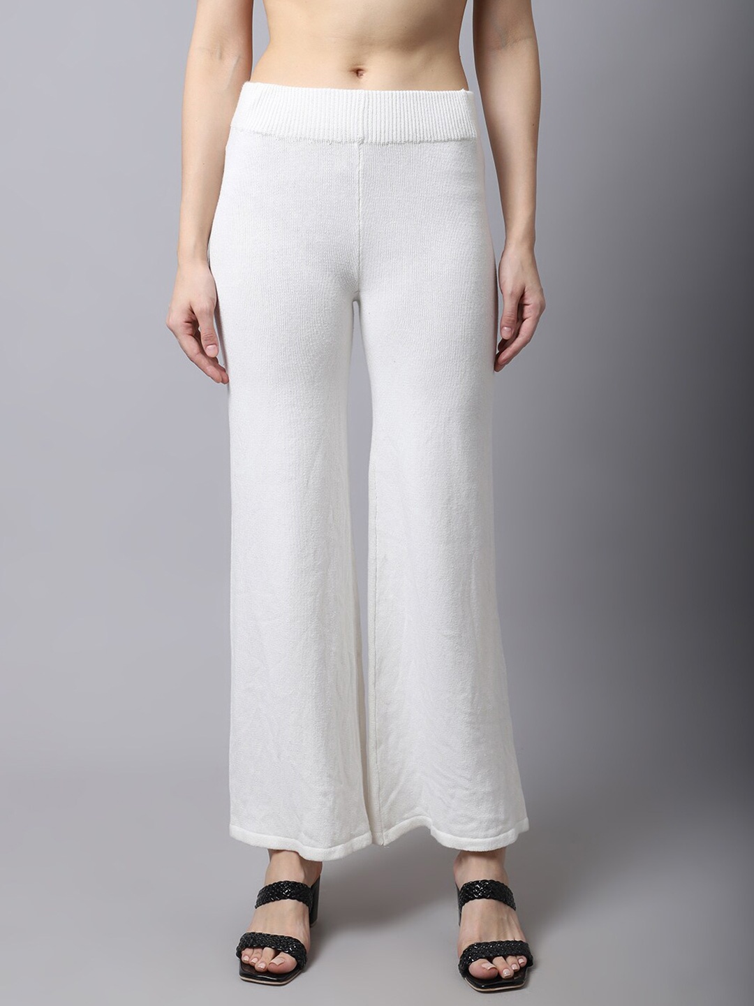 

TAG 7 Flared Acrylic Palazzos, White