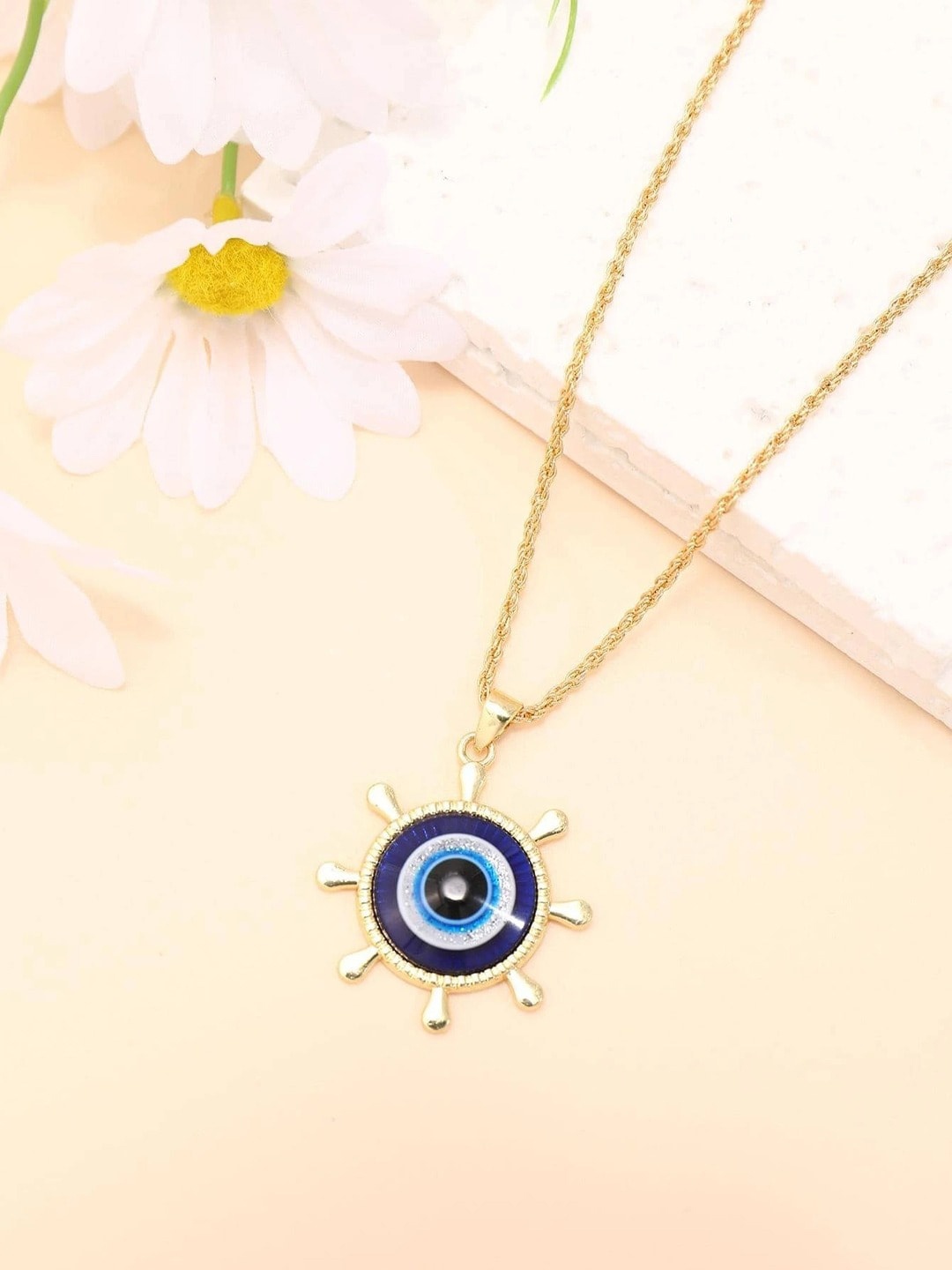

FIMBUL Gold-Plated Evil Eye-Charm Pendent With Chain