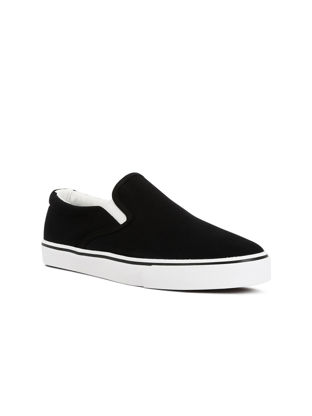 

London Rag Women Canvas Slip-On Sneakers, Black