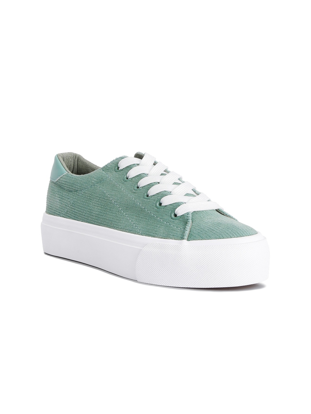 

London Rag Women Canvas Lace-Up Sneakers, Green