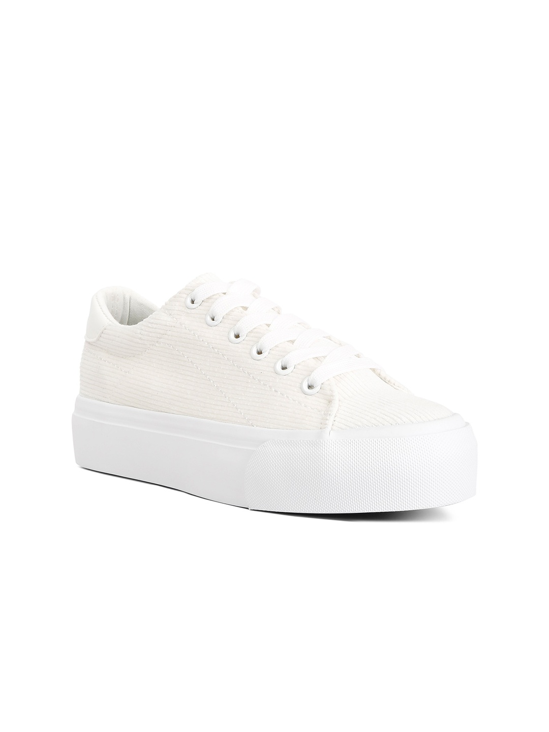 

London Rag Women Flatform Canvas Sneakers, White