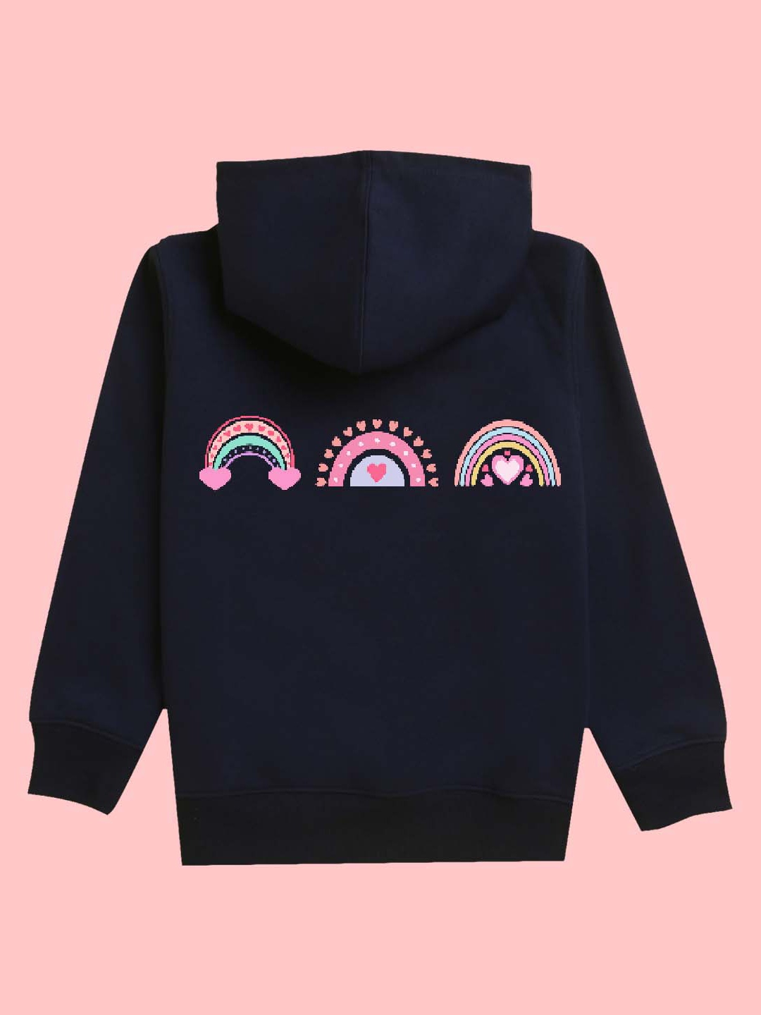 

NUSYL Girls Graphic Printed Hooded Fleece Sweatshirt, Navy blue