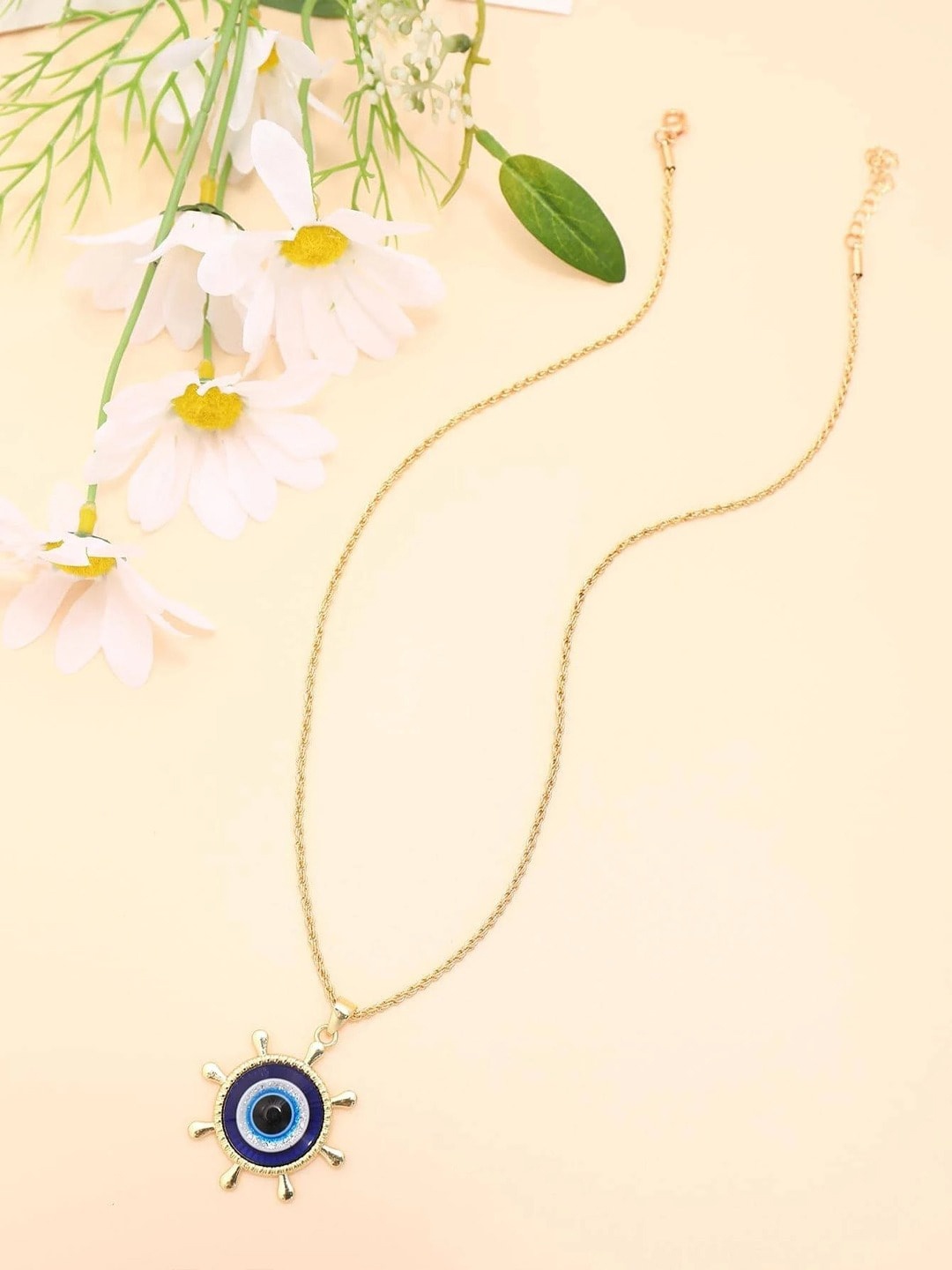 

VAGHBHATT Gold-Plated Stone Studded Pendant With Chain