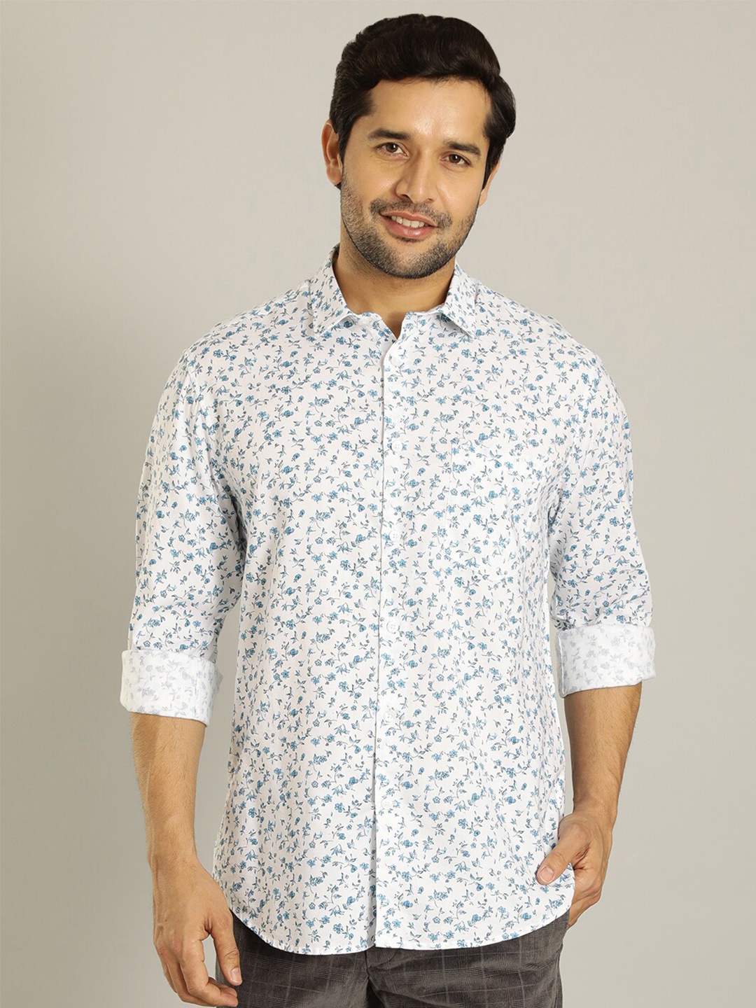 

Indian Terrain Floral Printed Casual Shirt, White