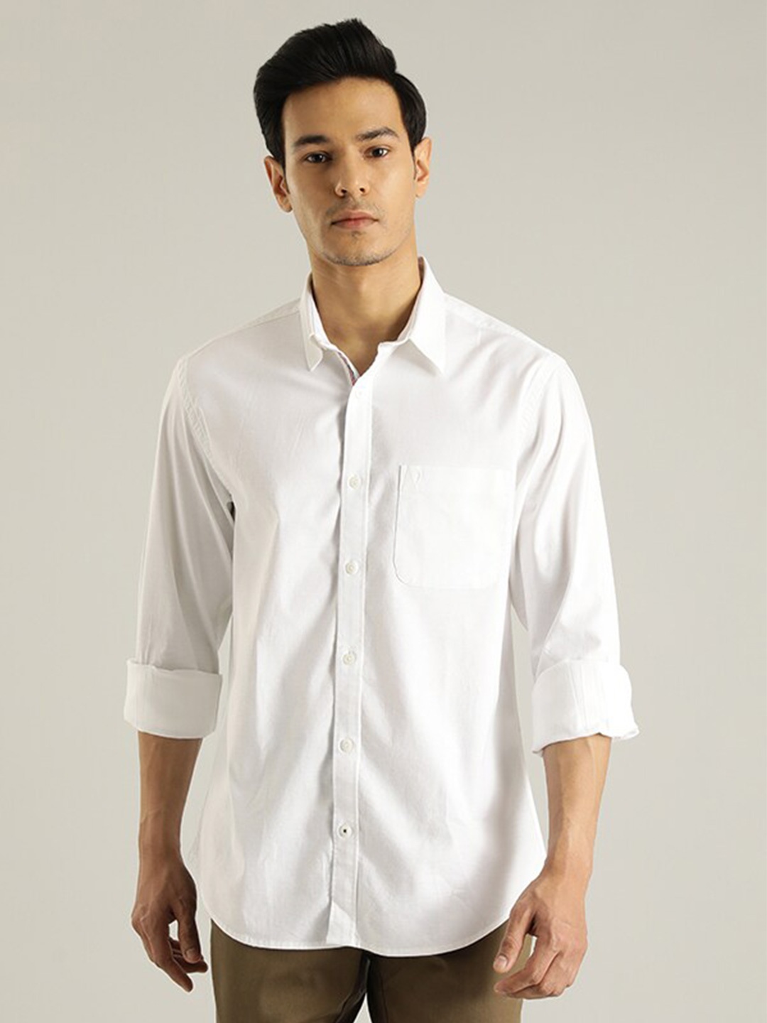 

Indian Terrain Spread Collar Casual Shirt, White