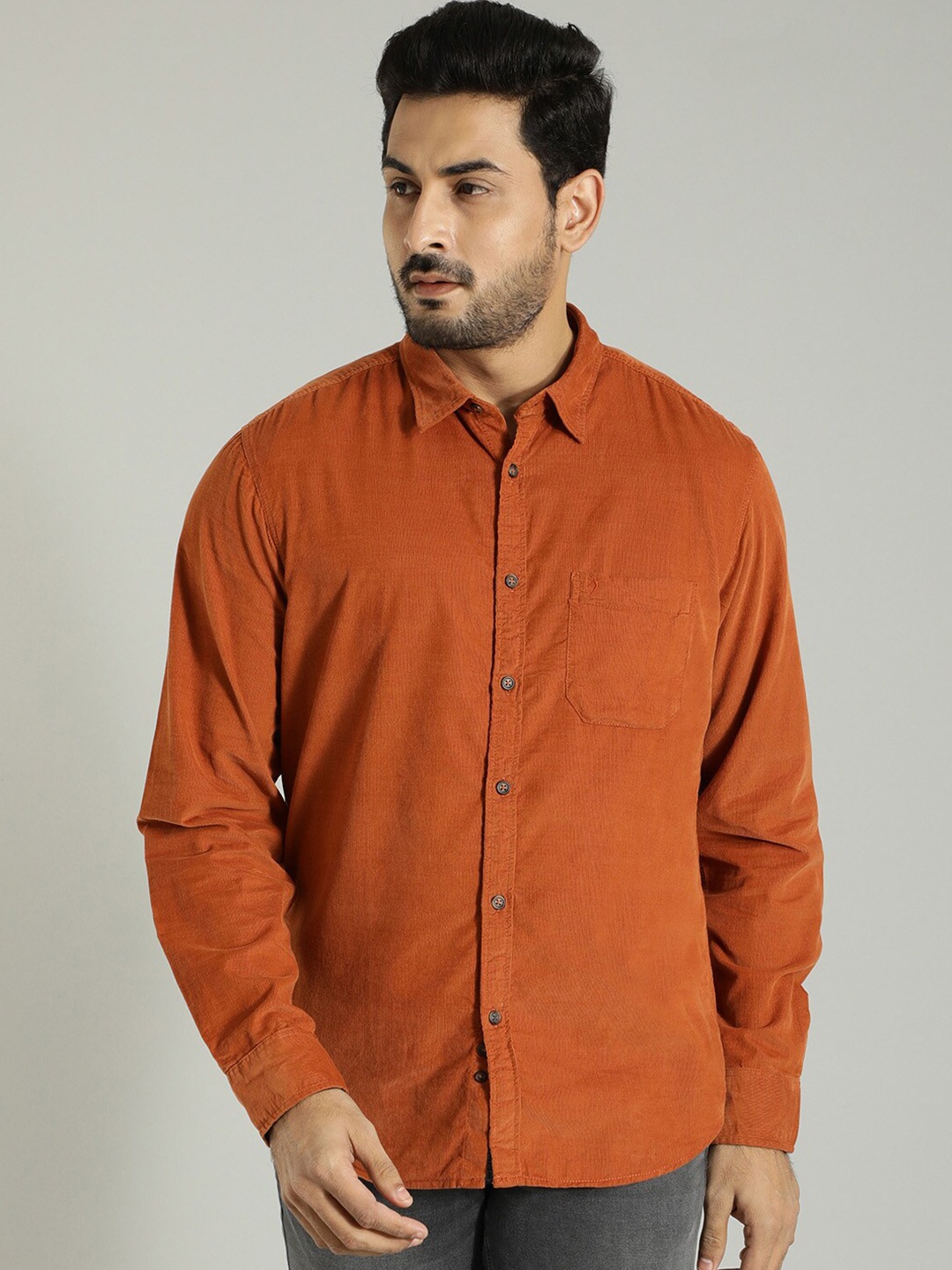 

Indian Terrain Spread Collar Long Sleeves Casual Shirt, Rust