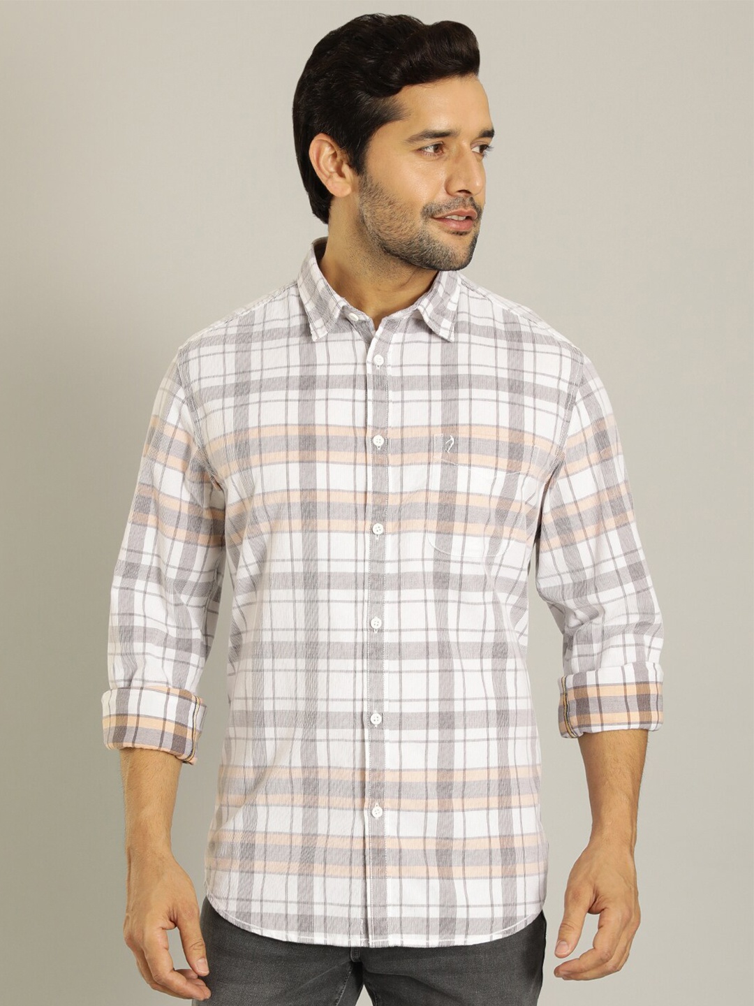 

Indian Terrain Tartan Checked Casual Shirt, White