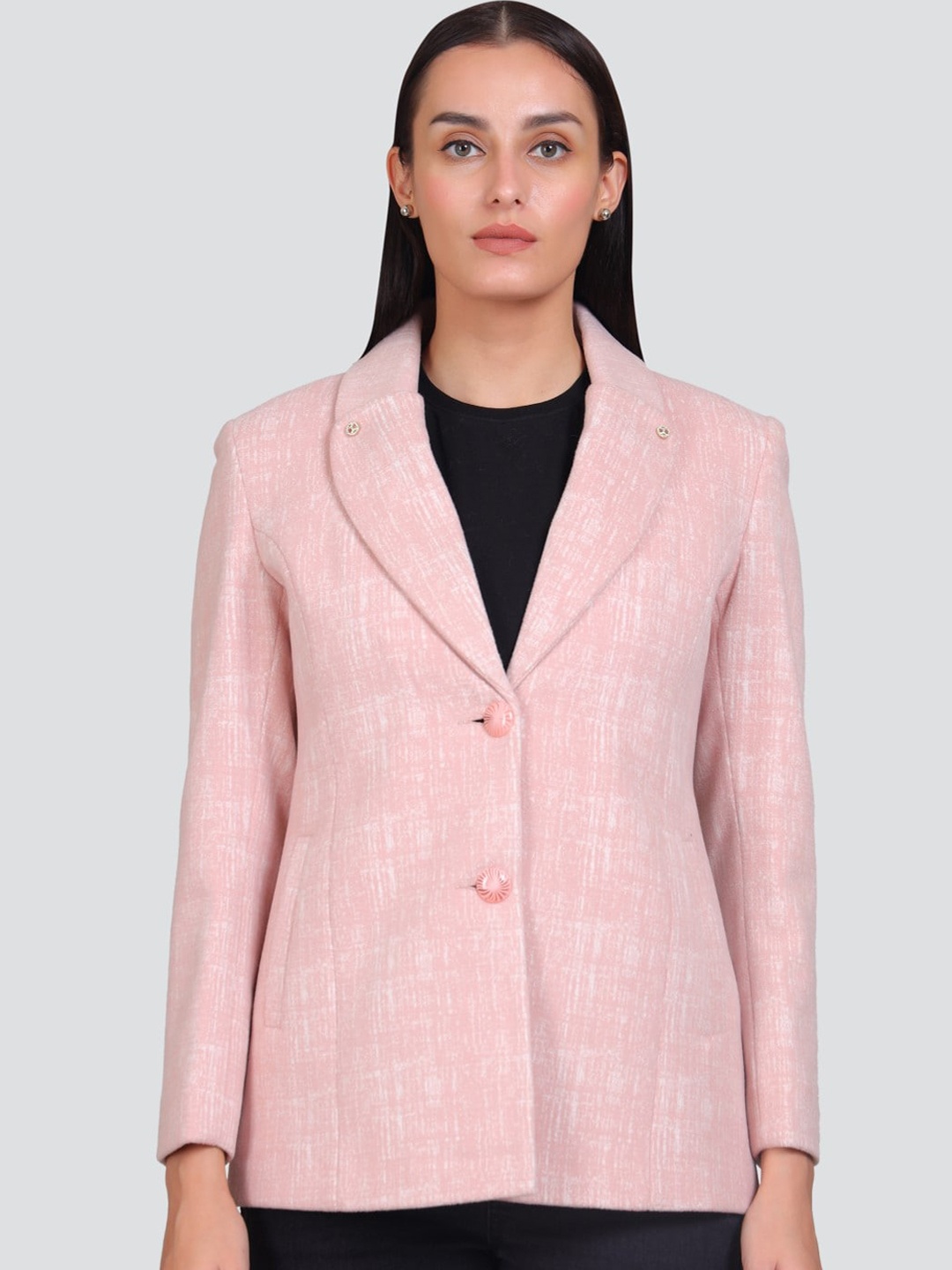 

YOUNG CLUB CLASSIC Single Breasted Woollen Trench Coat, Pink